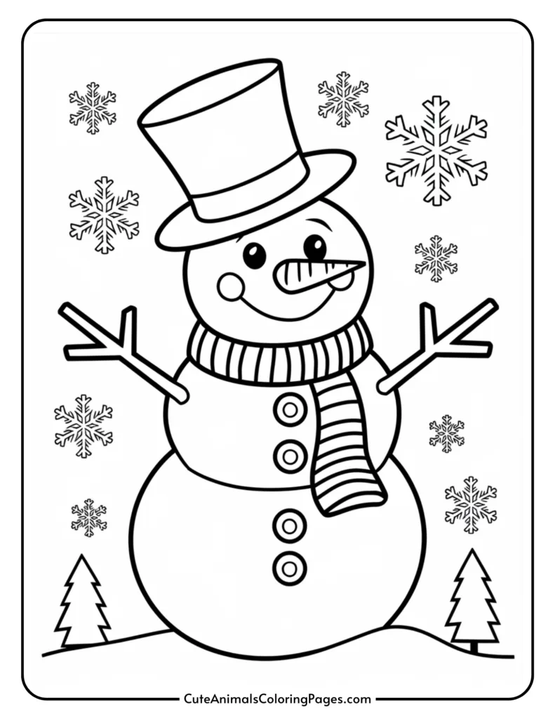 free printable snowman coloring page (10 pdf pages) - cute animals